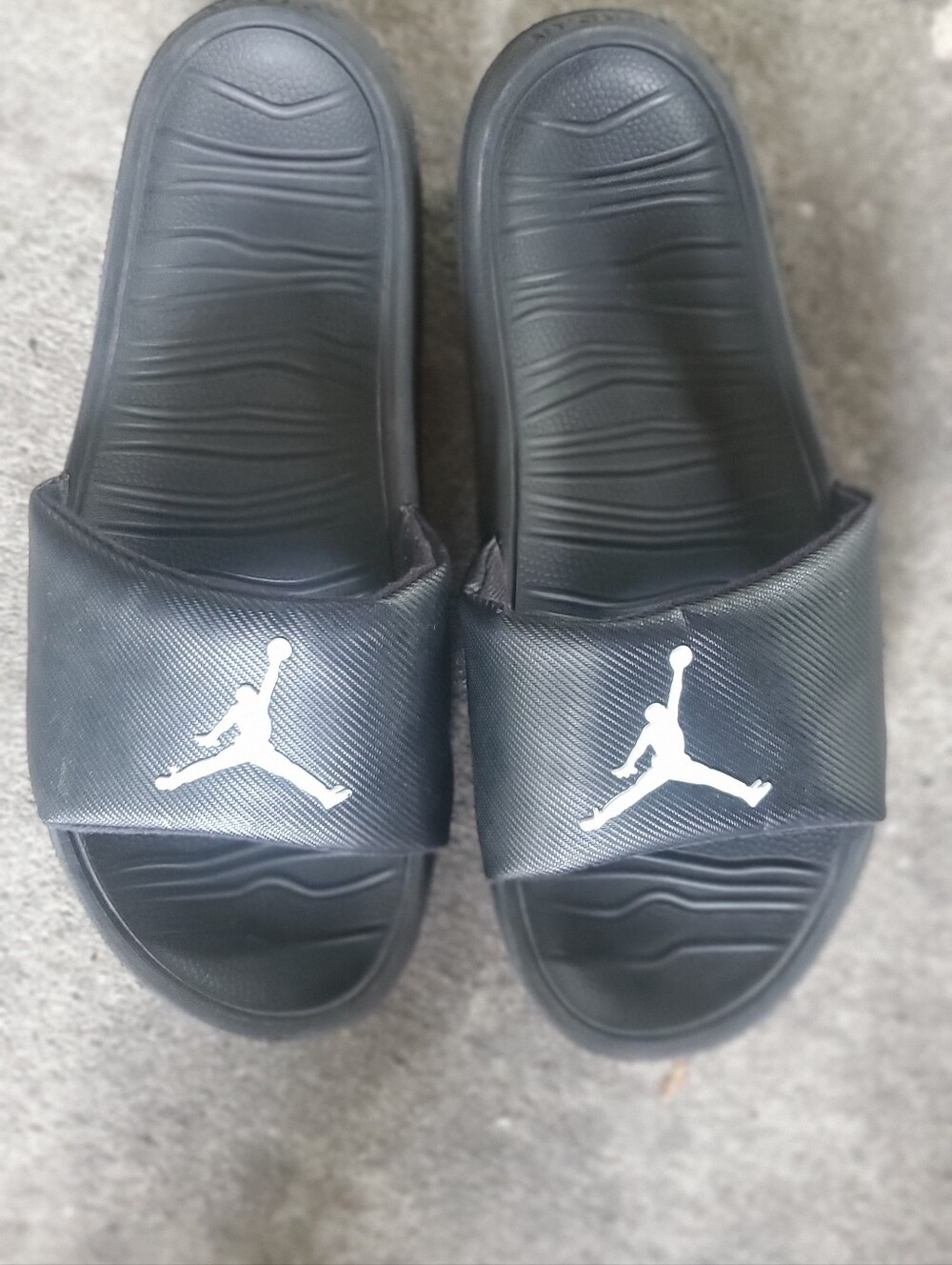 Jordan Black Slide Sandals with White Jumpman Logo